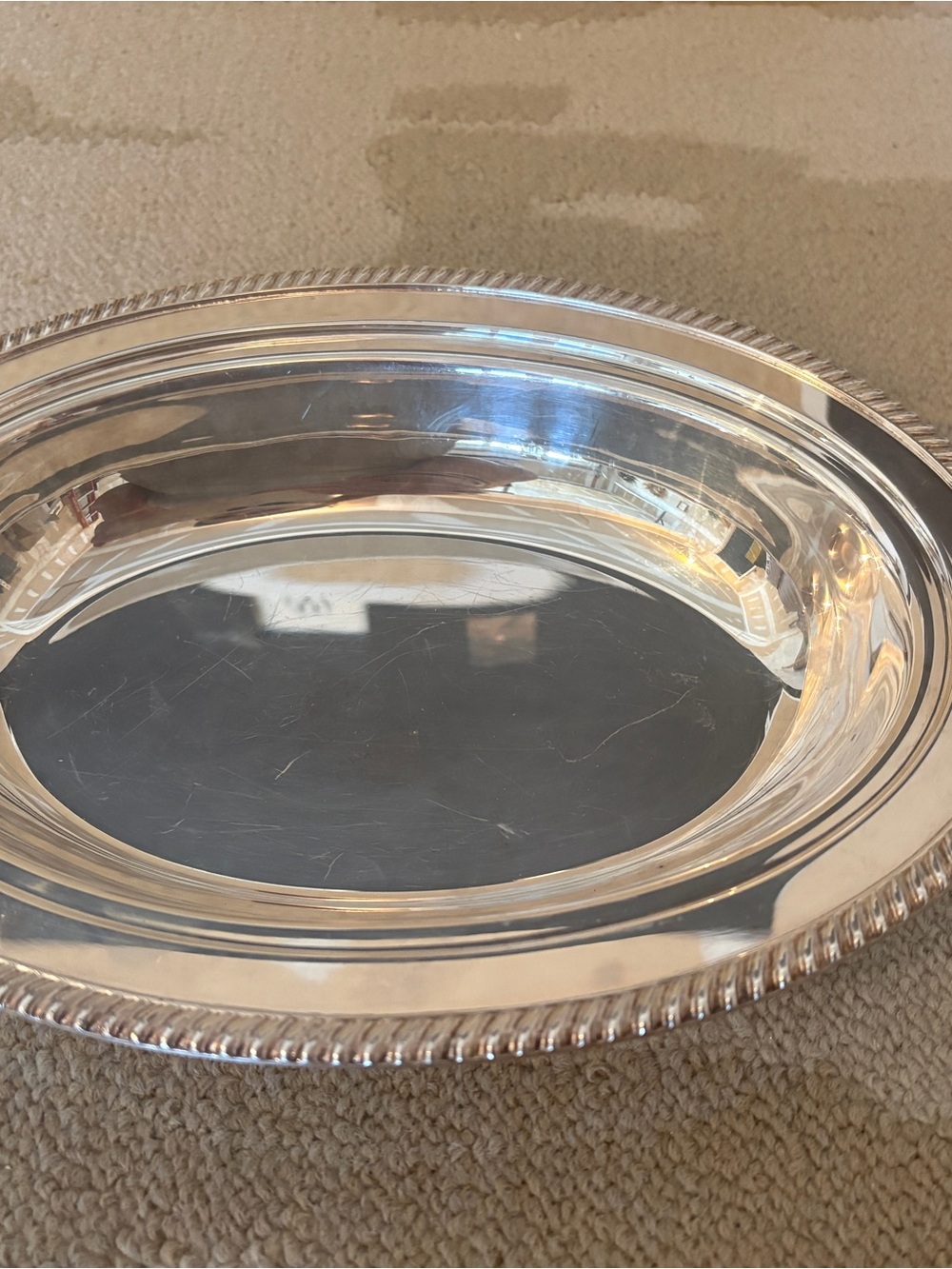Silver-Tone Decorative Serving vintage (Platter - Elegant Oval Hostess Tray